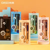 OASO K019 Sealed Press Erasable Fountain Pen Retractable 0.5mm Press Office School Student Pen Set with 2pcs Blue Ink Cartridges 1