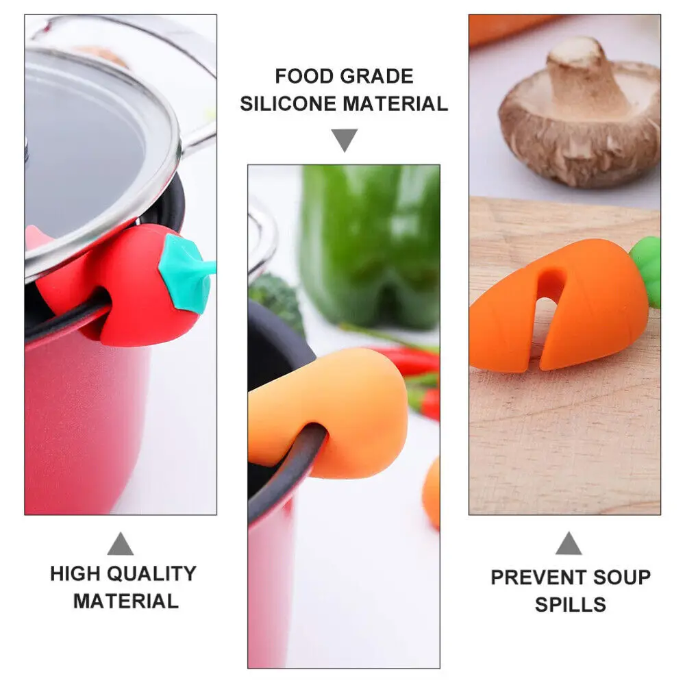 Silicone Pot Lid Rack 3Pcs Anti-spill Heat-resistant Anti-Overflow Stoppers Lifter Holder Creative Kitchen kitchen utensil holder kitchen accessories kitchen organizer pot lid rack pot lid holder kitchen tool silicone kitchen holder kitchen anti scald holder