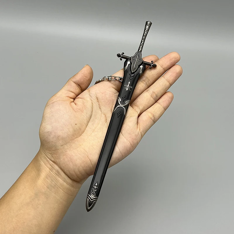 Cosplay Sword 22cm Balmung Sword Siegfried Fate Game Anime Peripherals Metal Weapon Models Crafts 1:6 Doll Equipment Toy for Boy Home Ornament