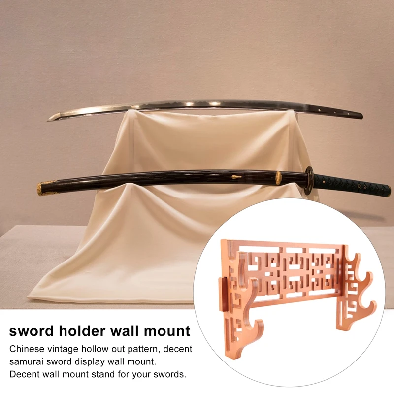 3 Tier Bamboo Sword Holder Wall Mount Display Stand Samurai Sword Rack Hanger For Katana Wakizashi Tanto Genji 5