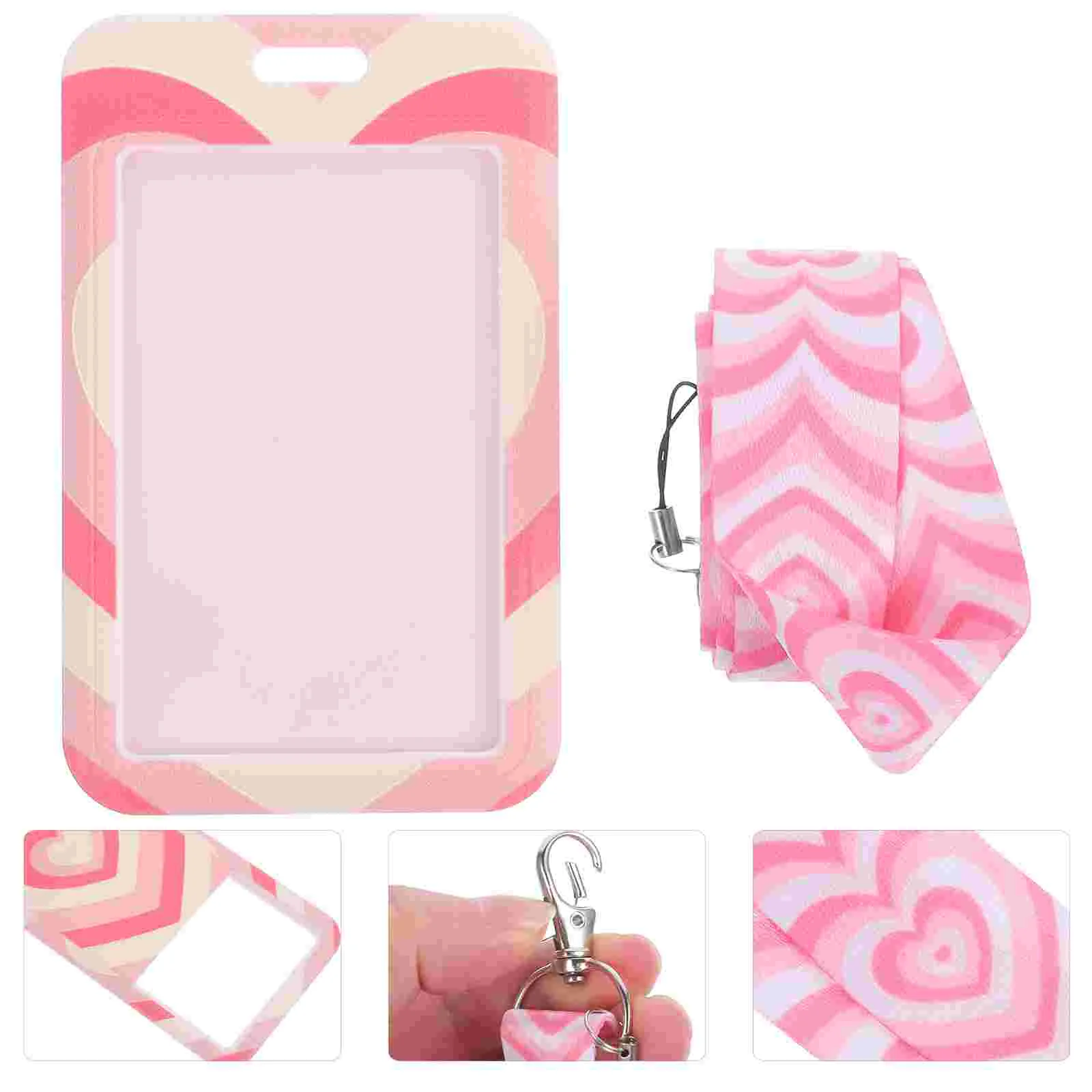 

Heart Mobile Phone Cord Card Holder Nurse Badge Lanyard Id Meal with School Cover Polyester Delicate Pattern Name Tag