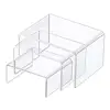 Clear High Medium Low Profile Set of 3 Acrylic Risers Display Stands Shelves 1