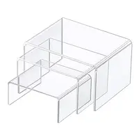 Clear High Medium Low Profile Set of 3 Acrylic Risers Display Stands Shelves 1
