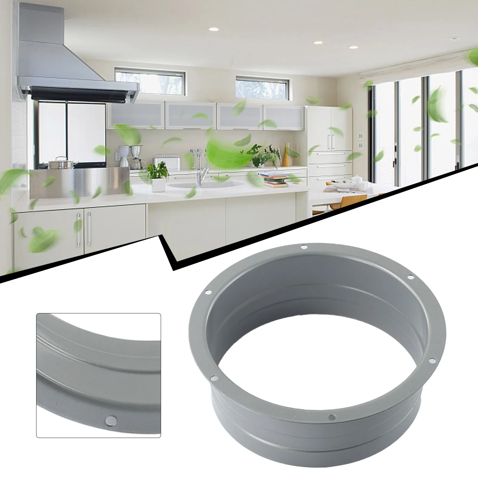 1pc 75-250mm Metal Pipe Flange Air Ventilation Hose Connector Kitchen Bathroom Exhaust Duct Fresh Air System Vent Hardware Flange Connector Duct Pipe Connector