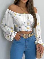 Skylar Off Shoulder Chic Long Sleeve Crop Top 4