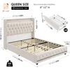 HIFIT Queen LED Bed Frame with Charging Station and 4 Storage Drawers, Velvet Upholstered Platform Bed with Handcrafted Crystal 2