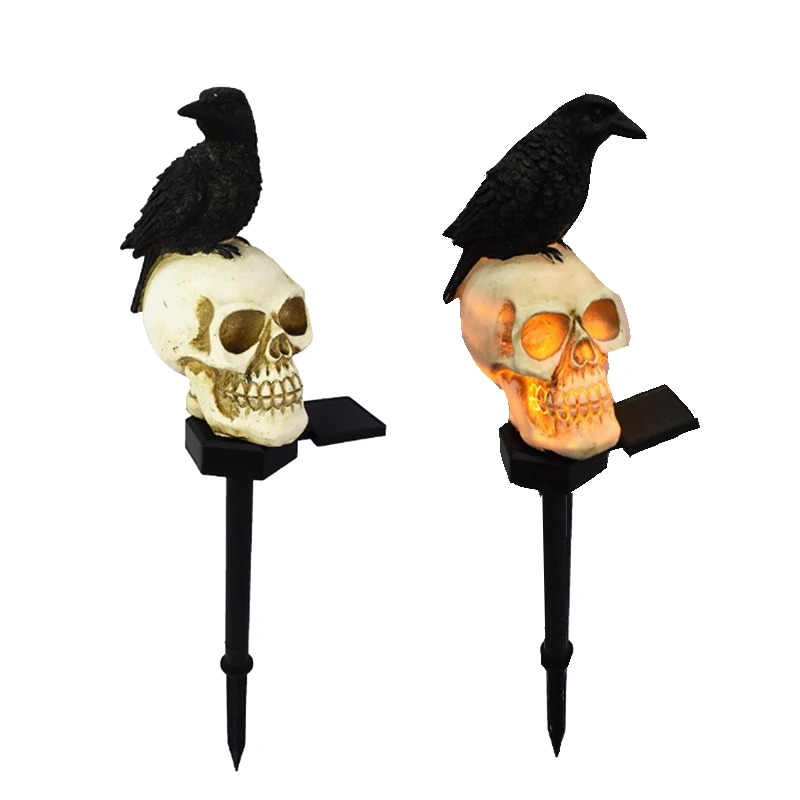 

Уличная садовая лампа на солнечной батарее для Хэллоуина, водонепроницаемая полимерная лампа-скелет для двора, украшение для коридора, для Дня всех святых