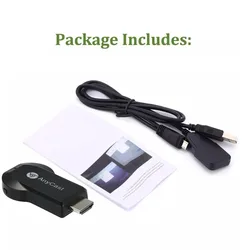 Wireless HD Display Adapter Receiver - 1080P Screen Mirroring & Streaming Media Dongle (Black)