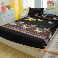 1 Simple Modern Butterfly Printed Matte Fitted Sheet, Bedroom Printed Bed Cover, Bedding (Excluding Pillowcases) 1