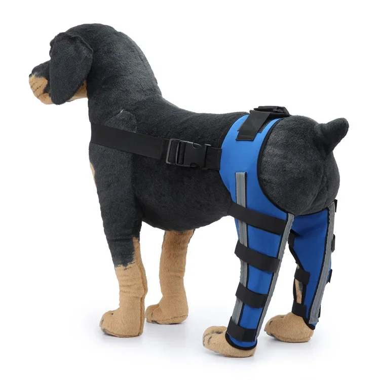 Pet Knee Pad with Reflector Strip for Hind Legs Injury Recover Hock Joint Wrap Breathable Dog Legs Protector Holder
