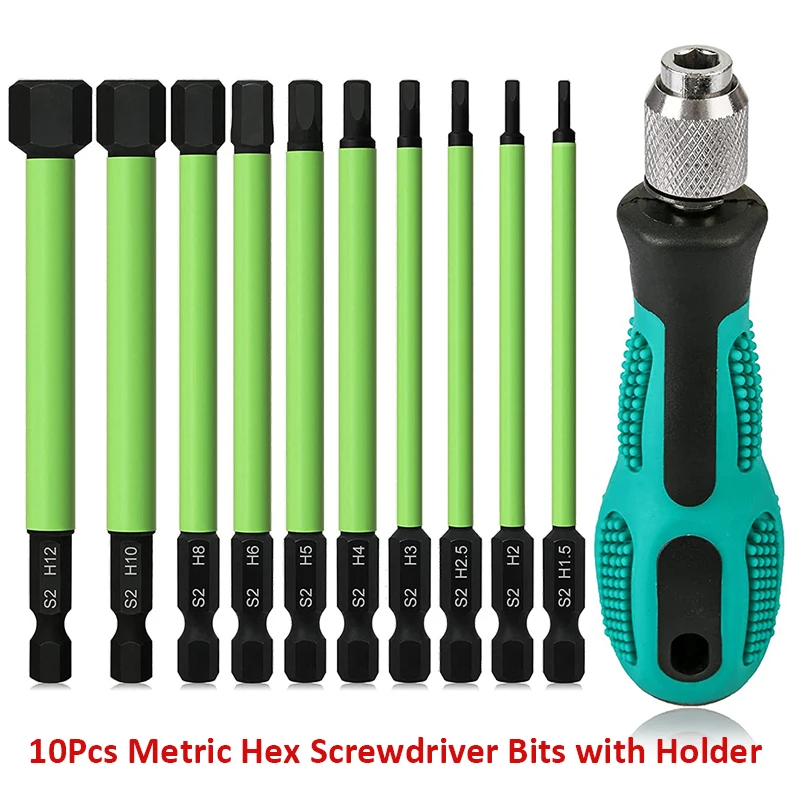 100mmHexHeadScrewdriverBitwithHolder14InchHexShankAllen