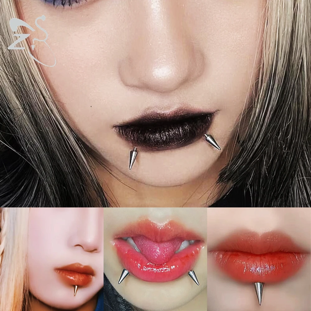 ZS 3pcs/lot 16g Cone Spike Labret Stud Surgical Steel Cartilage