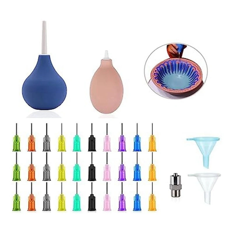 Ceramic Precision Tip Applicator Bottle Metal Pottery Glaze Sliding Tail Pottery Glaze Squeeze Bottle Clay Supplies