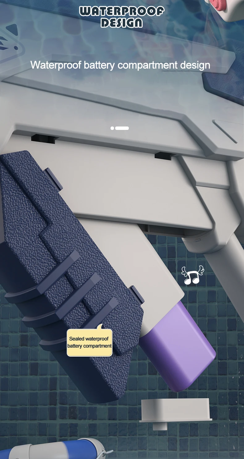 Vibbang Pistolet à Eau Électrique – Tir Continu – Réservoir 434+58 Cc – Portée 26-32 Pieds – USB – Été