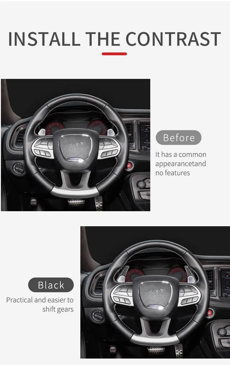 Carbon Fiber Car Steering Wheel Extension Paddle Shifter Fit For New Jeep Dodge Hellcat T-carbon Car Accessories