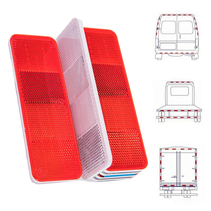 2/4pcs Night Reflective Warning Plate Stickers for Car Truck Motorcycle