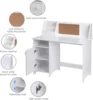 Kids Study Desk with Storage, Wooden Children School Study Table with Hutch and Storage Cabinet for 3-8 Years Girls Boys, S 6