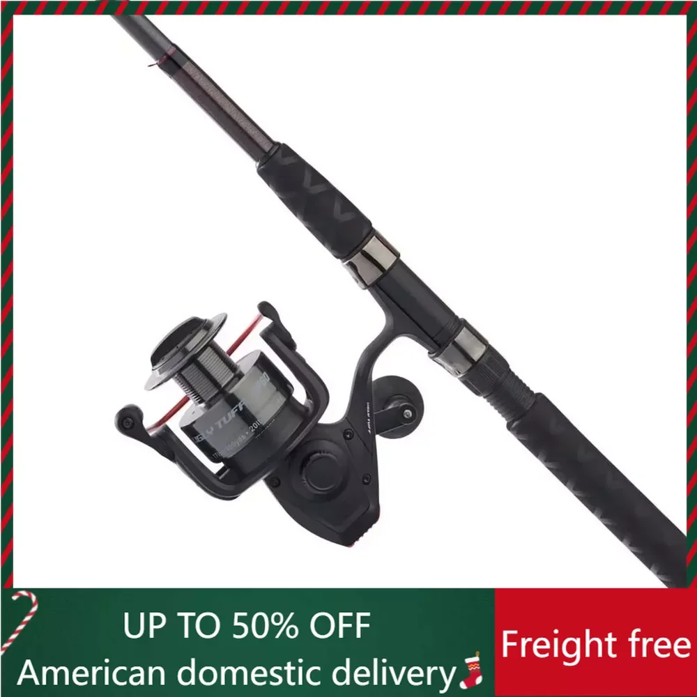 

6’6” Ugly Tuff Fishing Rod and Reel Spinning Combo Medium Freight Free Fishing Tackle Professional Goods Freshwater Sea Set