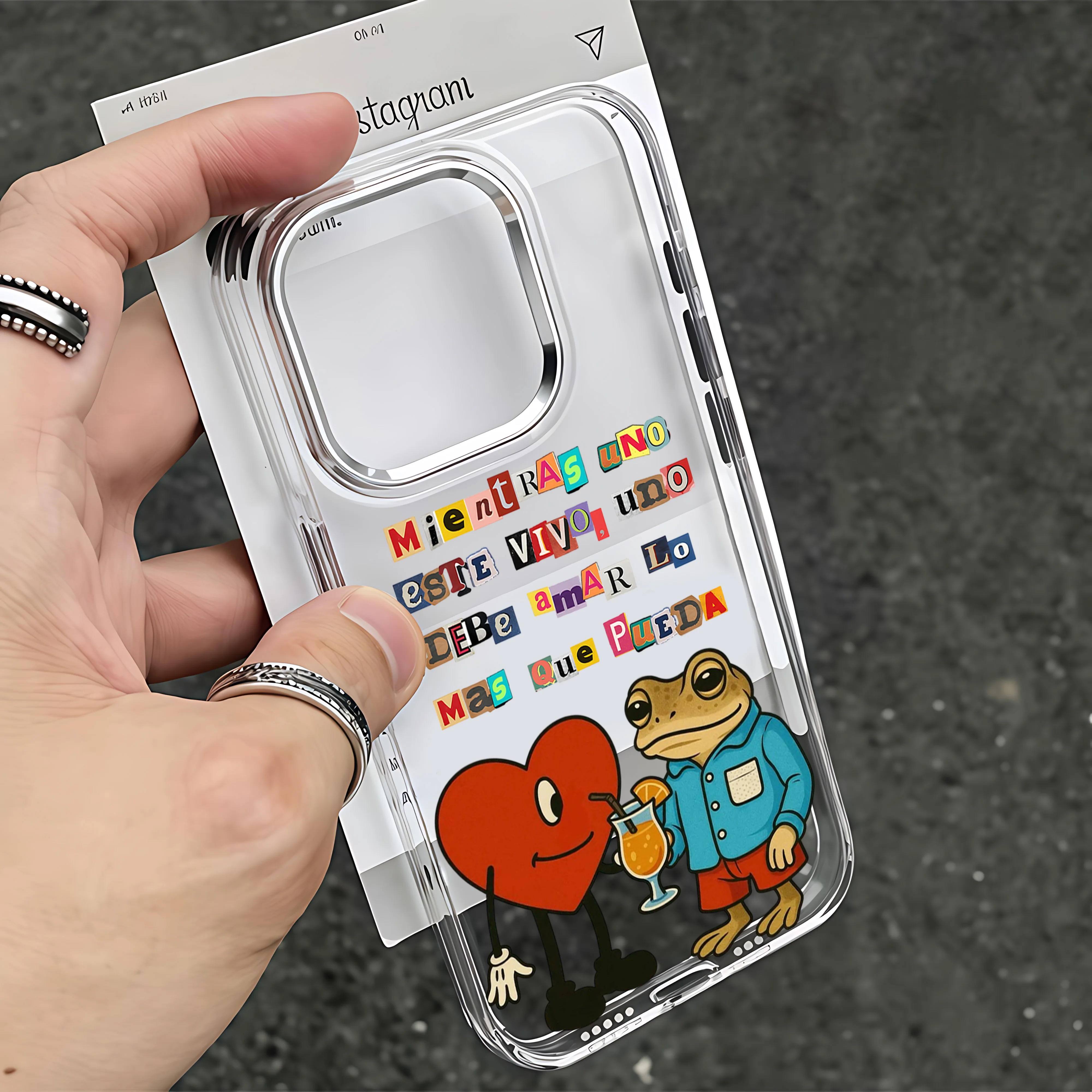 รูปสินค้า เคส iPhone ลาย B-Bad Bunny ป้องกันแรงกระแทก ใส นุ่ม สำหรับ iPhone 16/17 Pro Max และรุ่นอื่นๆ