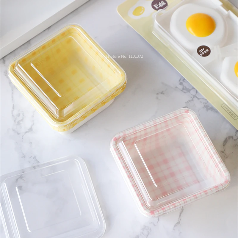 Vintage Plaid Cake Box Korean Style Hand-painted Ins Style Cream Lunch Box  Picnic Macaron Bento Box Multicolor Bento Box