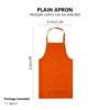 thicken cotton polyester blend cooking baking kitchen bib apron with pockets black blue green red yellow orange plain apron 3