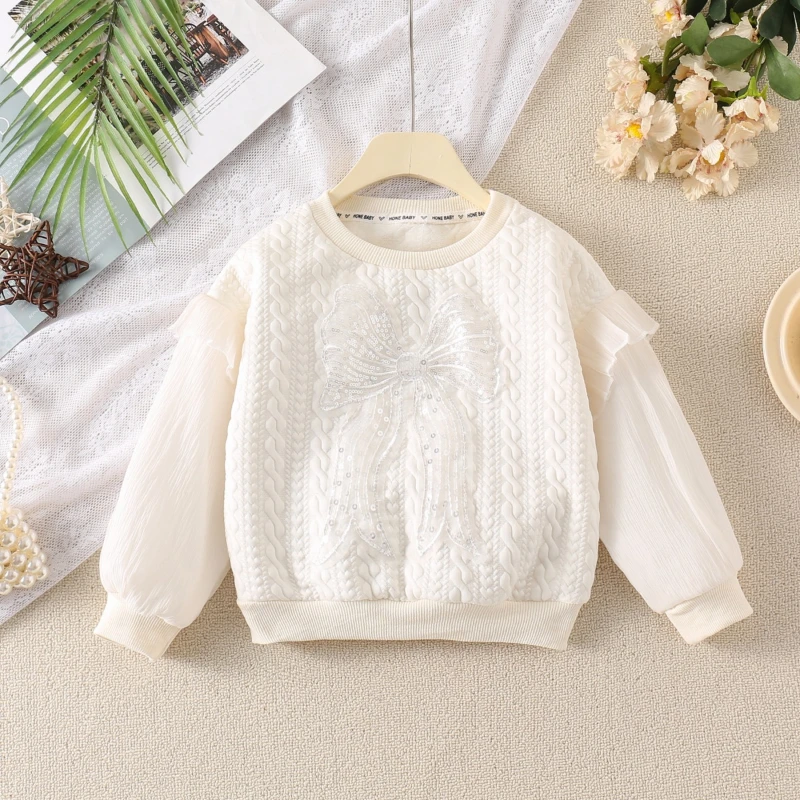 

Girls' Sweatshirt Spring and Autumn New Long Sleeve Decal Little Girl Loose Top Kids Clothes Girls