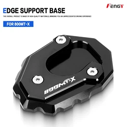 Enhanced Motorcycle CNC Kickstand Foot Extension Pad Support Plate Pedal Footrest (800MTX - Black)
