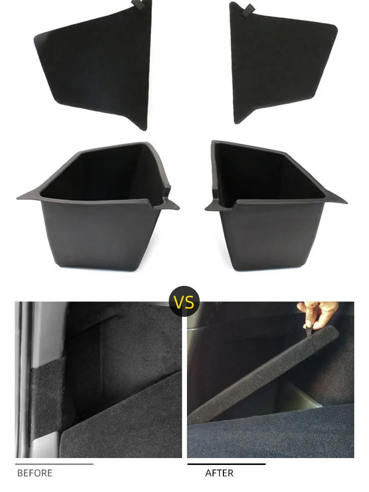

Rear Trunk Side Organizer Storage Box Left Side Storage Bins Interior Accessories for Tesla Model 3