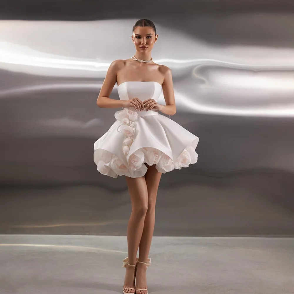 Ins Slim Tube-top Dress Fashion Zipper A-line Short Dresses Party Evening Clothing For Women
