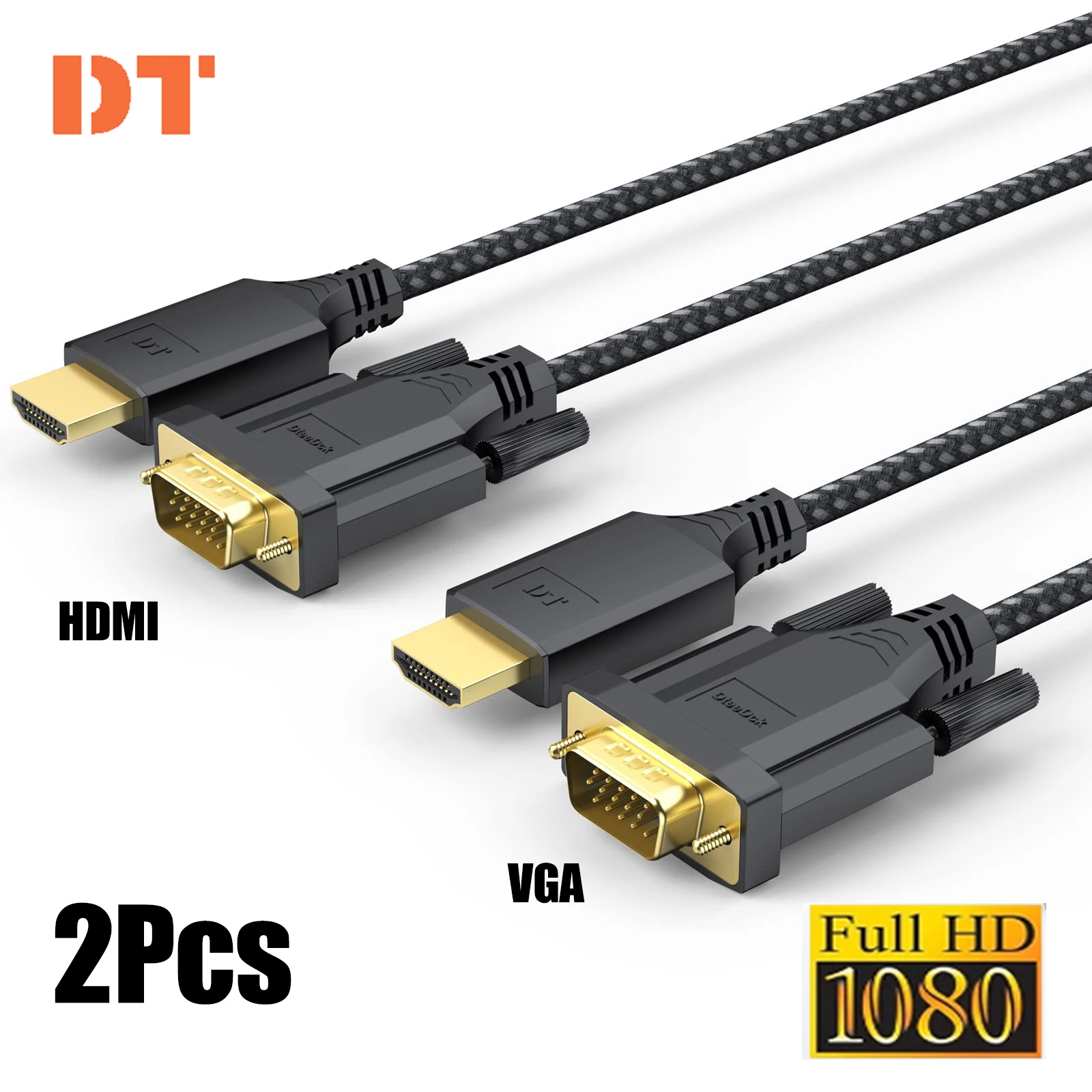 DteeDck Câble compatible HDMI vers VGA, convertisseur actif, connecteur