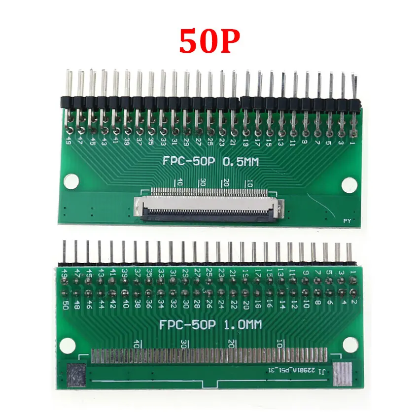Versatile FPC/FFC Adapter Board with Double Row Straight Needle Connector – 0.5mm to 2.54mm Conversion, Multiple Pin Options Available