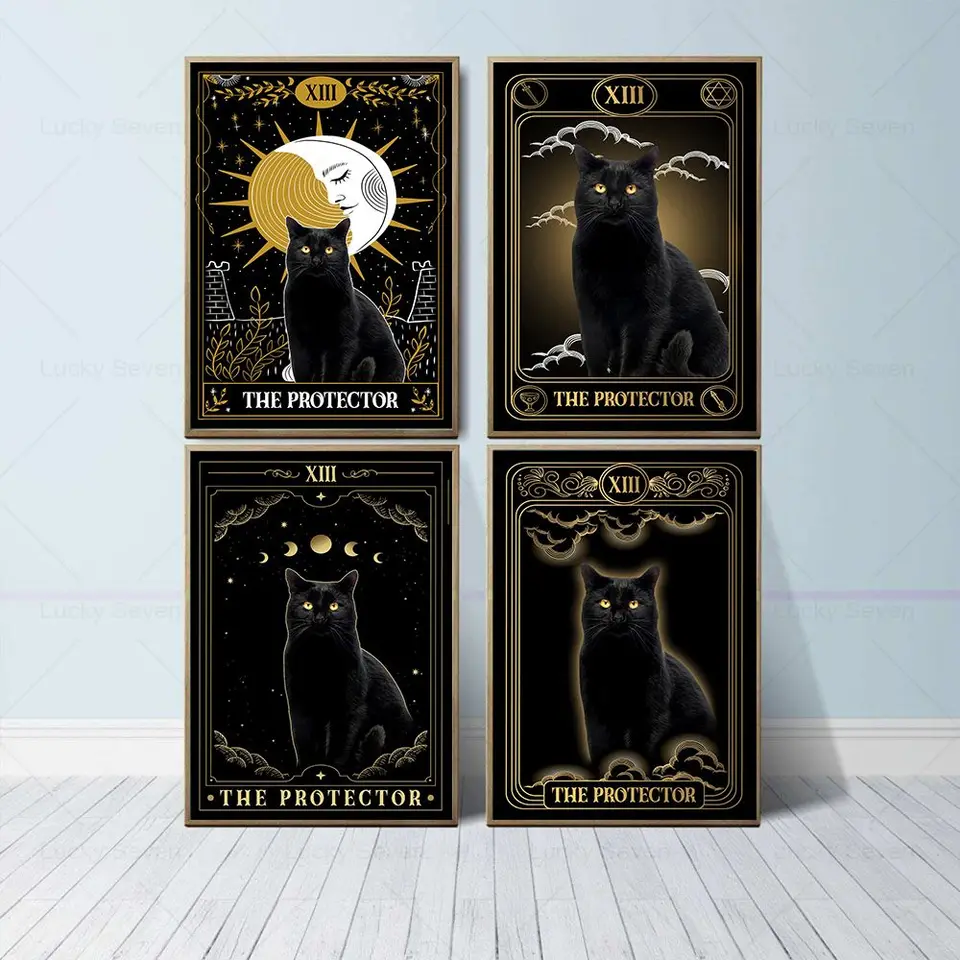 Dreacoss - Targa in latta con gatto e vino Make Everything Fine Poster