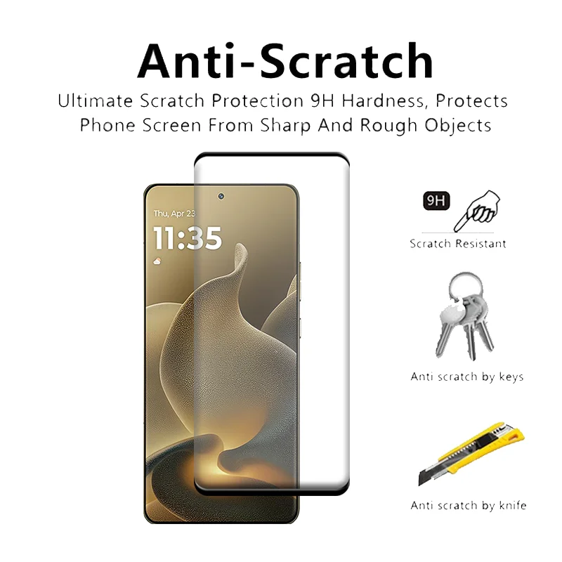 Multi-Functional Tempered Glass & Lens Protector with Curved Screen Design