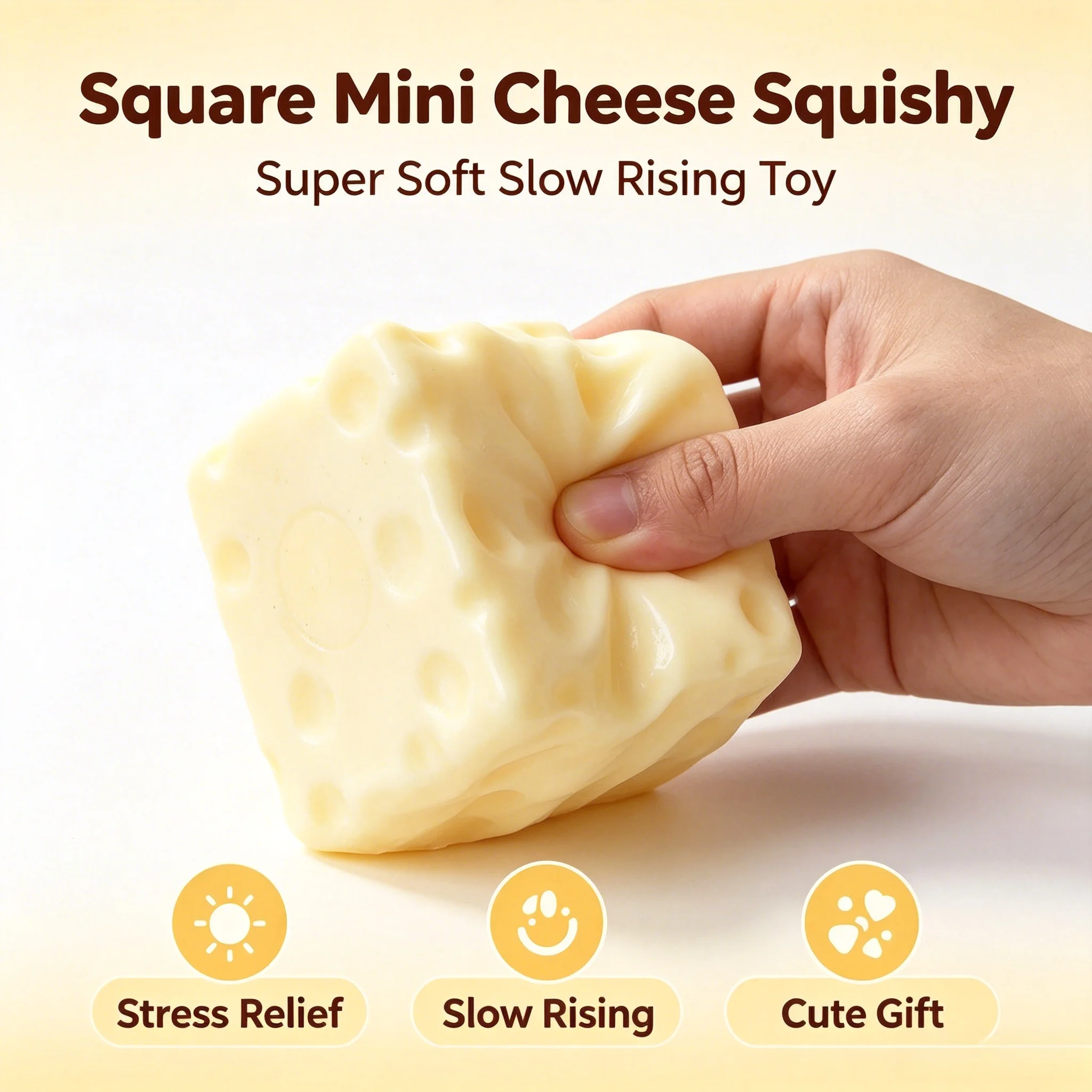 Cheese Squishy Slow Rising Stress Relief Toy for Adults - Fun Party Favor Gift