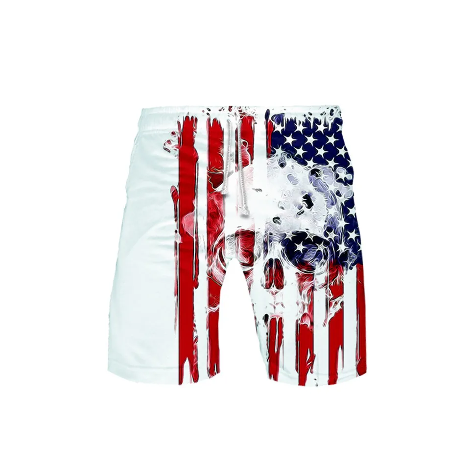 

New Skull Eagle USA Flag 3D Board Shorts Trunks Summer New Quick Dry Beach Swiming Shorts Men Hip Hop Clothes Plus Size S-7XL
