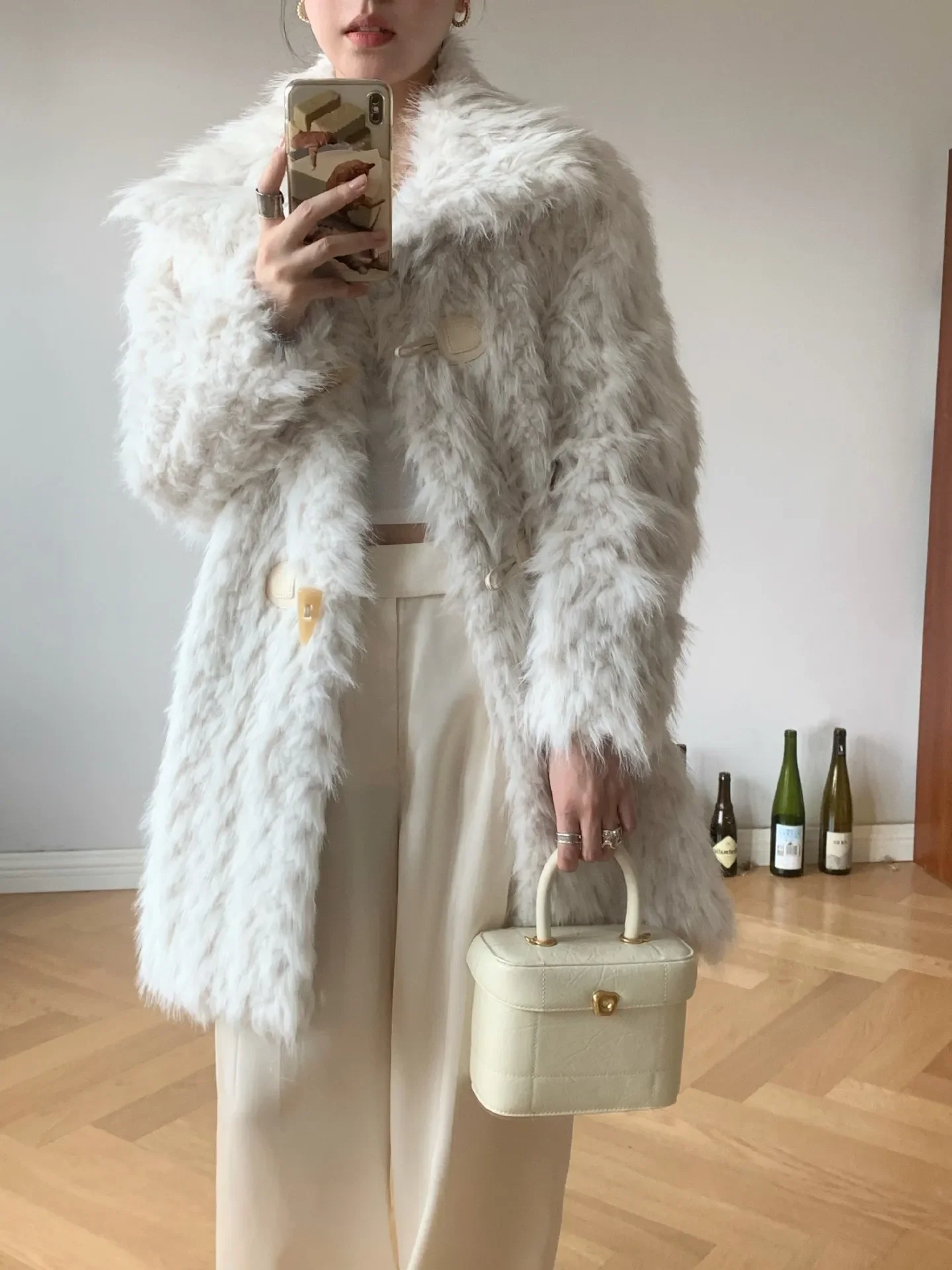 Fur Coat Winter Women Clothing Long Loose Fluffy Coat Trendy 2023 Thick Warm Faux Fur Knitted Jackets Fashion Lapel Outer Wear