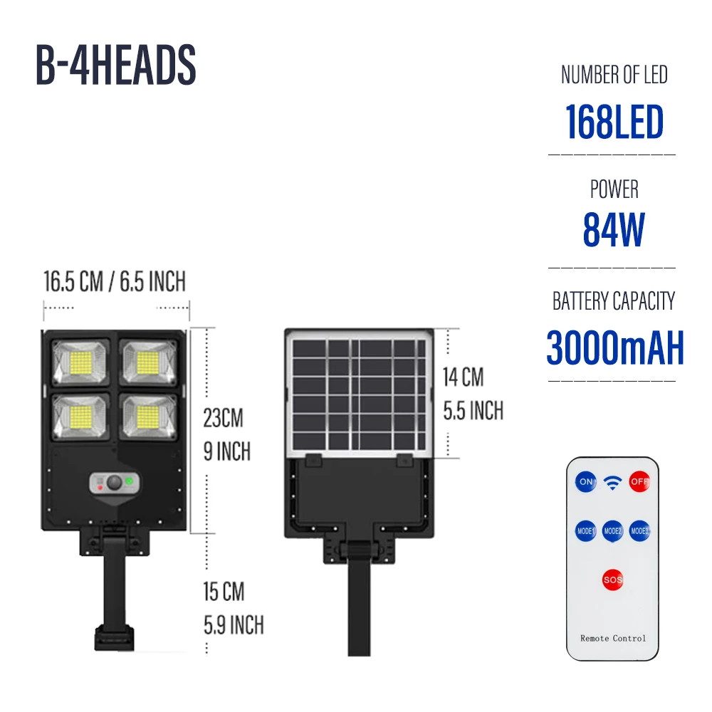 504LED Solar Light Outdoor IP65 Waterproof Super Bright Street Light with Remote Control Motion Sensor Street Garden Wall Light led solar garden lights Solar Lamps