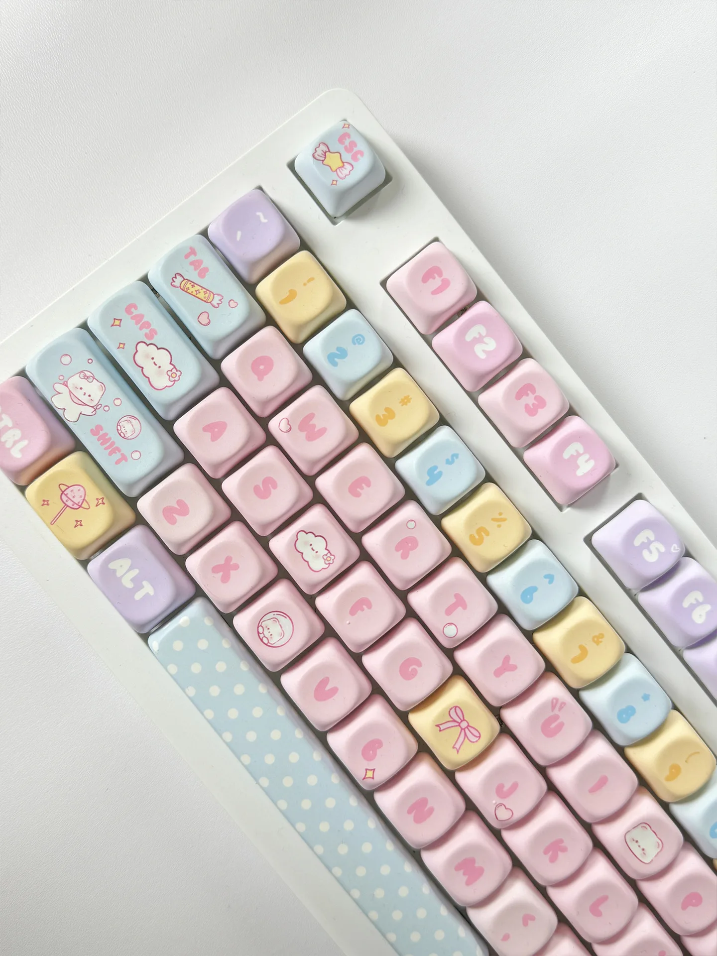 Kawaii Mao Profile Candy Theme Bear Pastel Keycaps (131 Keys)