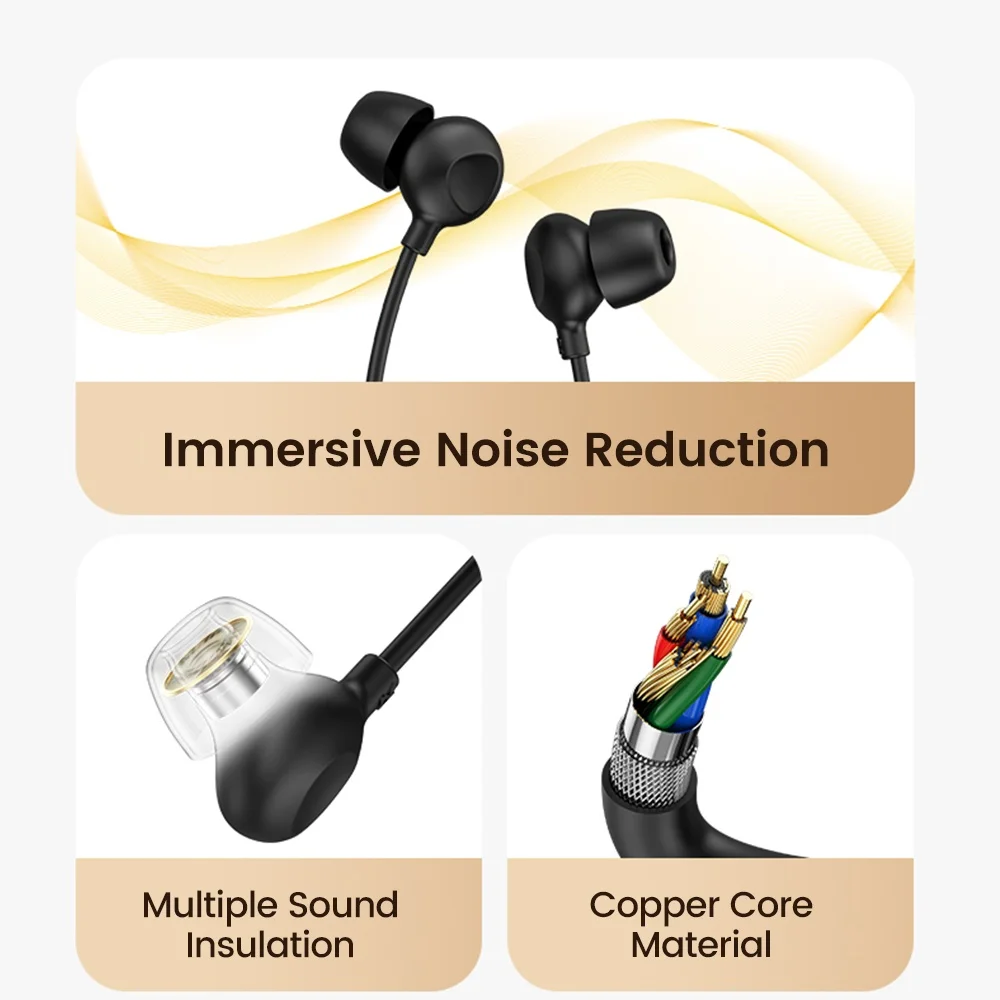 OLAF Type-C/3.5MM Silicone Sleep Wired Earphones In-ear Handsfree With Cable Headphones With Mic Earbuds In-line Control Headset 3
