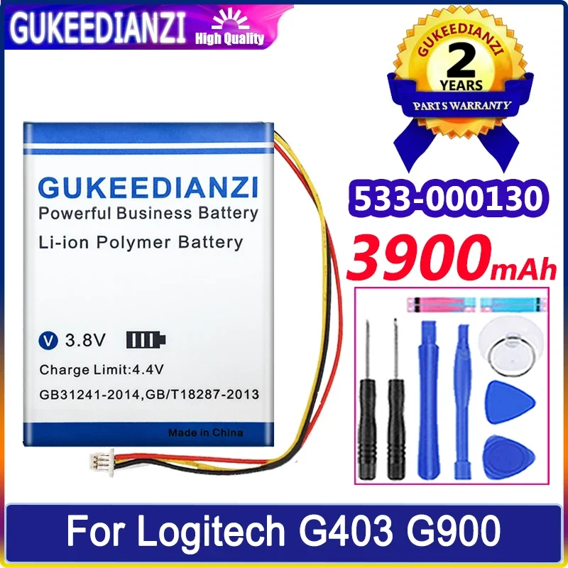 

GUKEEDIANZI Battery 533-000130 3900mAh For Logitech G403 G900 G703 X100 Wireless Mouse Bateria
