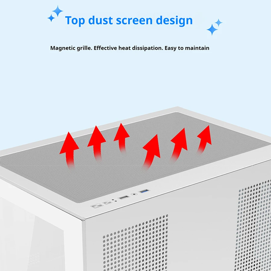 POWER TRAIN Gaming PC Case Dreamland PRO, ATX Motherboard Support, 360 Water Cooling Compatible, Sea View Room Design, Double Sided Glass, Gaming Computer Chassis - Image 4