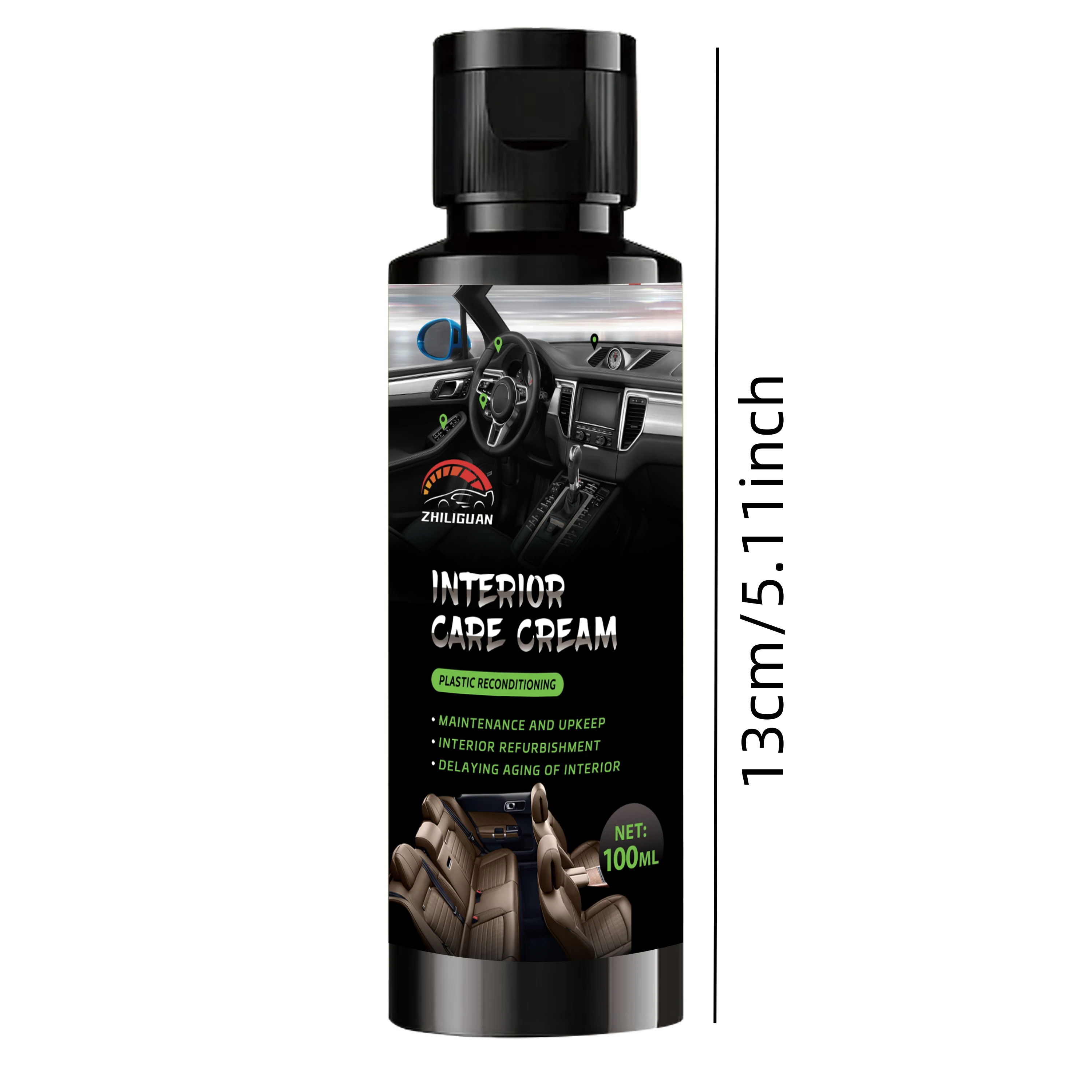 Car Interior Renewal Wax Deep Gloss and Brighten Dashboard Bumper Seats Tire Coating Enhancer with Black Plastic Parts Repair 4