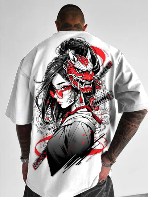 Men's and Women's Summer Fashion 3D Print Japanese Anime Printing T-shirt Casual Polyester Round Neck Casual Short Sleeve Tees 2