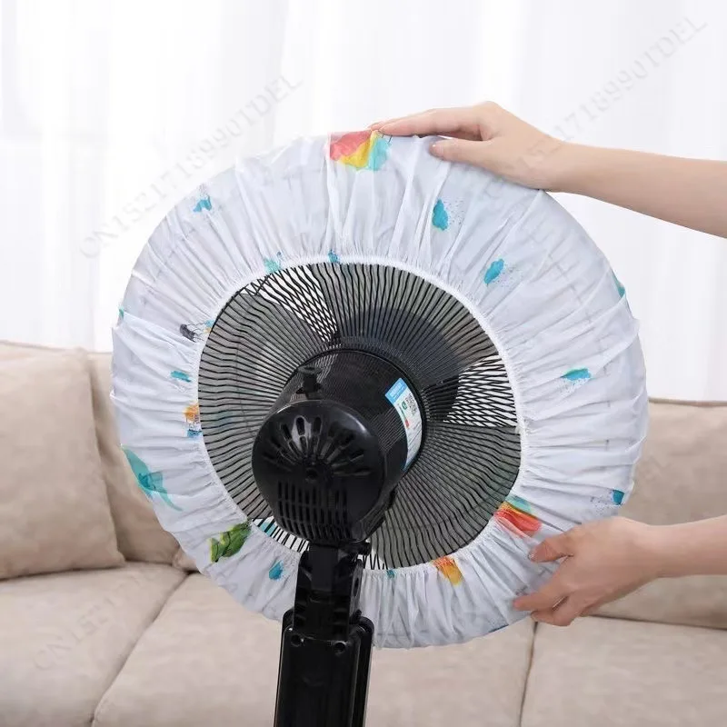 Two Style Washable Fan Sleeve Waterproof Dustproof Protective Standing Round Electric Fan Cover for Pedestal Stand Floor