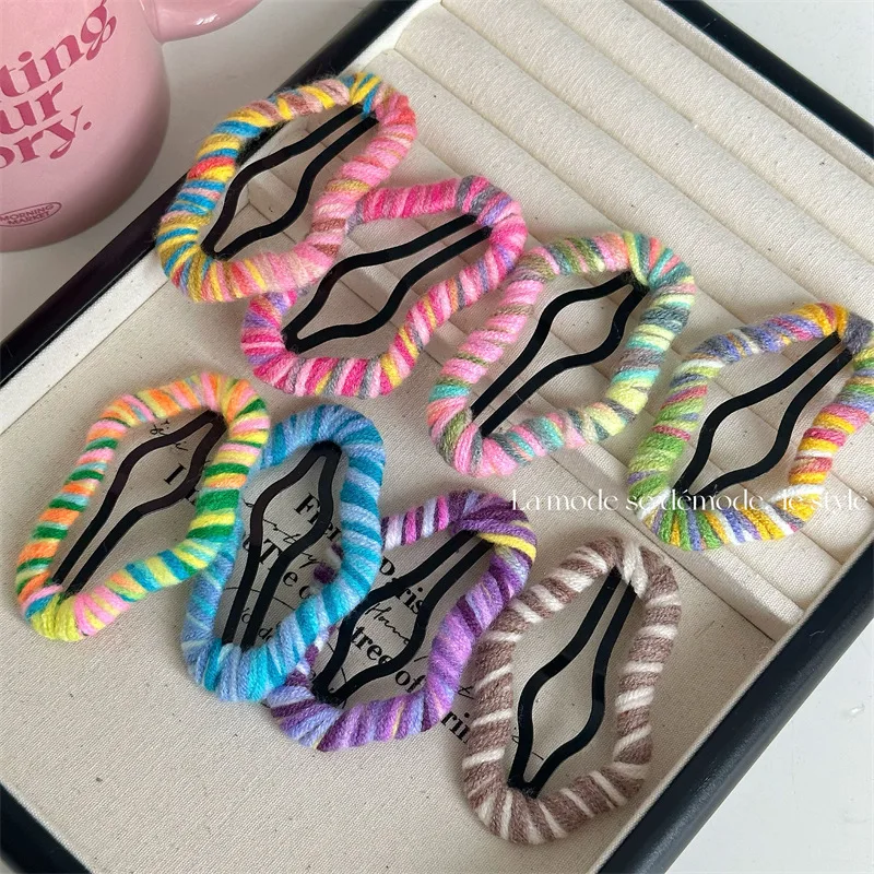 Women Cloud Shape Woolen yarn Entanglement Hairpins Girls Hollowed out BB Hair Clips Fashion Side Clip Barrettes Hair Accessorie