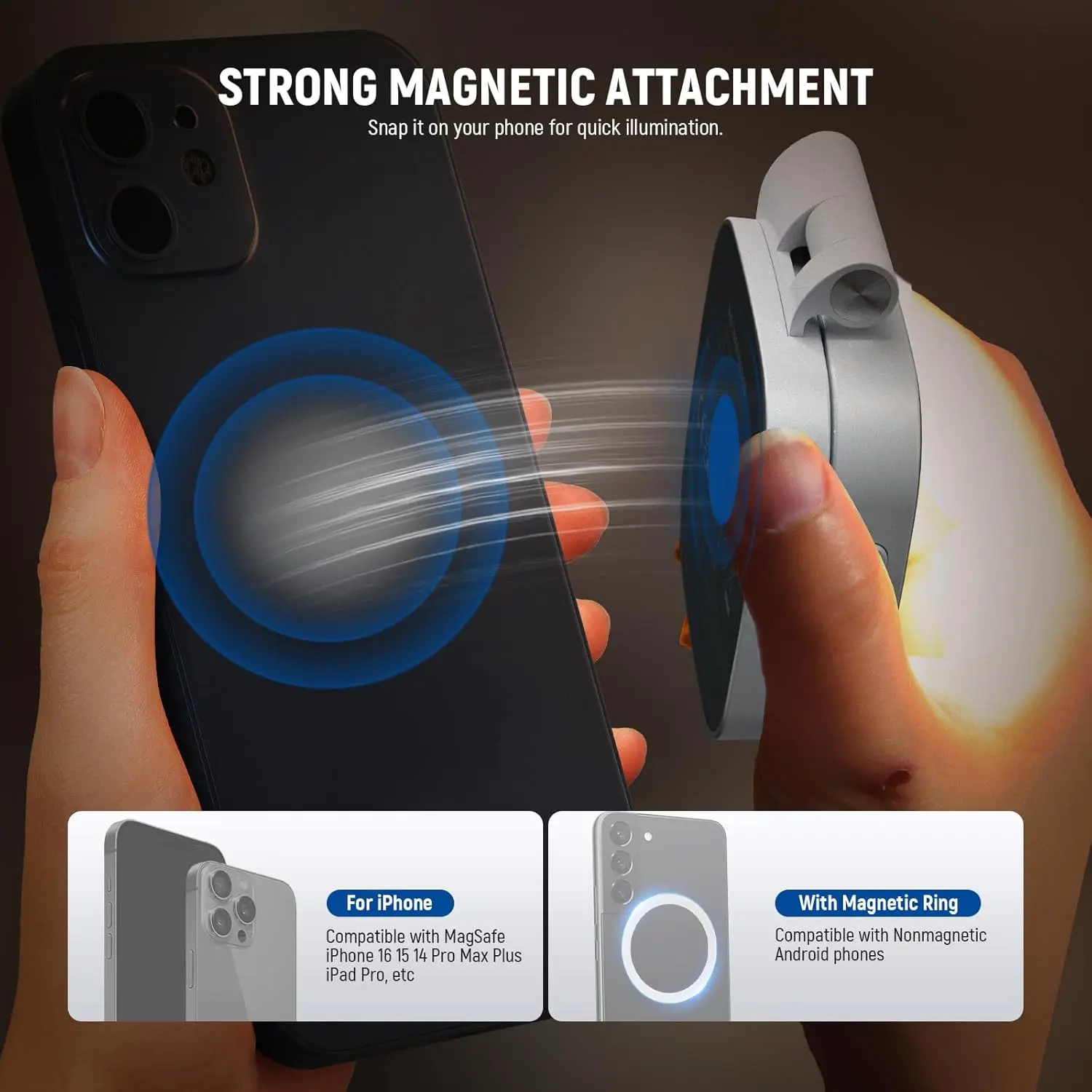 2W CRI95+ Bi Color Swivel Small LED Phone Fill Lighting Basics Magnetic Selfie L