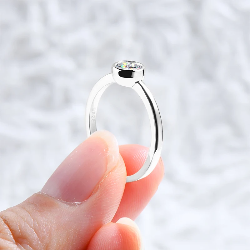 Moda 925 Anello Placcato Argento Zircone Cubico Donne Gioielli Di - Foto 2