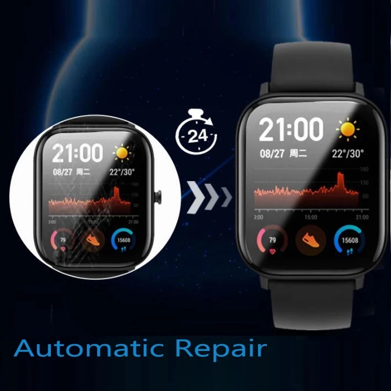 Amazfit BiP S U Pro Stratos 3 용 소프트 하이드로겔 보호 필름, 전체 화면 보호대 필름, Amazfit GTR 2 2E, 42mm, 47mm, 20 개