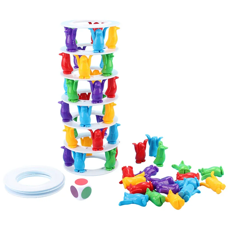 Kids Penguin Tower Collapse Balance Game Toy Party Family Funny Board Game Toys Crazy Penguin Crash Tower Toy Kid Gift 5