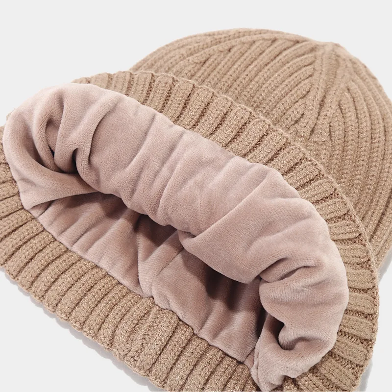 Hot Autumn Winter New Cashmere Warm men's Hat Scarf Gloves Winterproof Suit women's Thick Knit three-piece Set Chapeu